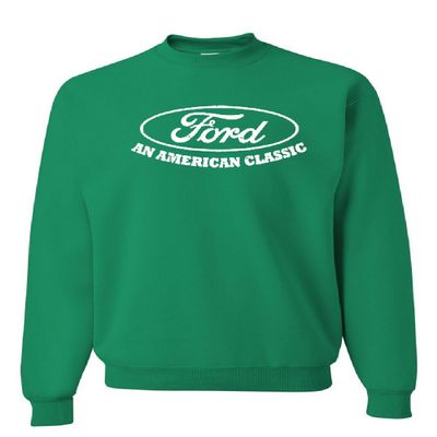 Tee Hunt Ford an American Classic Crew Neck Sweatshirt Ford Truck Licensed Green XX-Large