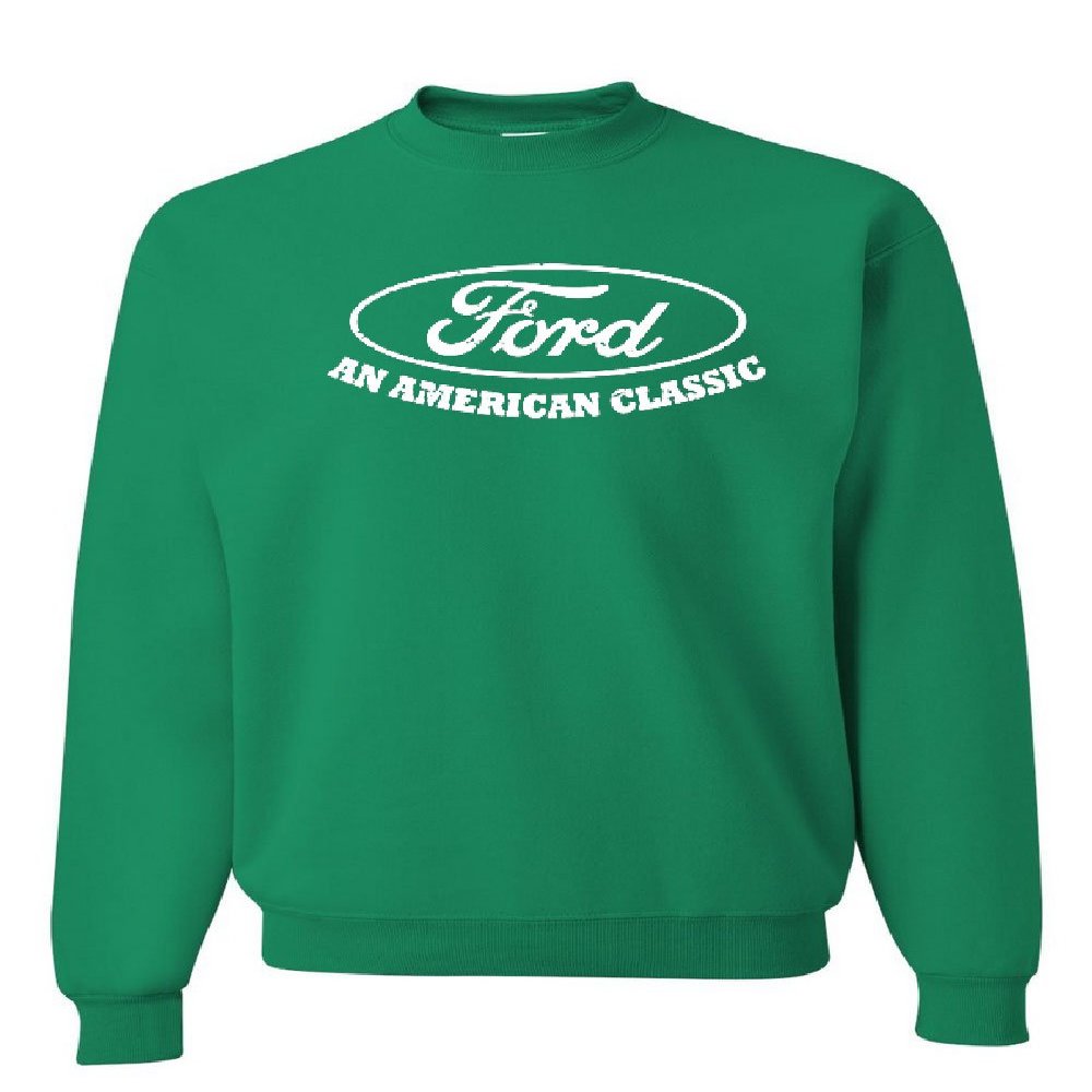 Tee Hunt Ford an American Classic Crew Neck Sweatshirt Ford Truck Licensed Green XX-Large