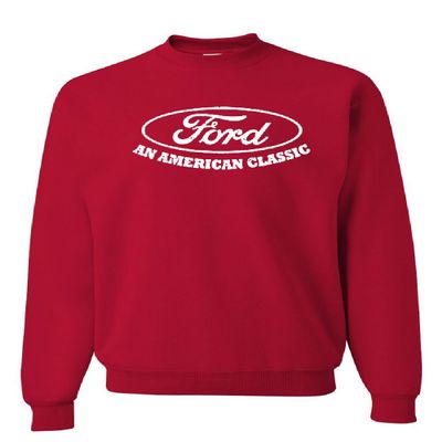 Tee Hunt Ford an American Classic Crew Neck Sweatshirt Ford Truck Licensed Red XX-Large