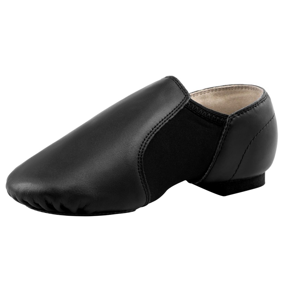 Linodes Leather Jazz Shoe Slip On for Girls and Boys (Toddler/Little Kid/Big Kid) Black 7M Toddler