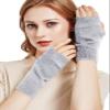 Novawo Wool Blend Fingerless Gloves Soft Arm Warmers Flexible Typing Gloves view 3