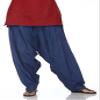 Plain Patiala Salwar Pants-100% Cotton-in Many Colours- Kameez Kurti Tunic Yoga Navy-Blue view 1