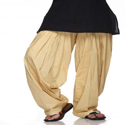 Plain Patiala Salwar Pants-100% Cotton-in Many Colours- Kameez Kurti Tunic Yoga Beige