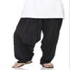 Plain Patiala Salwar Pants-100% Cotton-in Many Colours- Kameez Kurti Tunic Yoga Black view 1