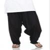 Plain Patiala Salwar Pants-100% Cotton-in Many Colours- Kameez Kurti Tunic Yoga Black view 2