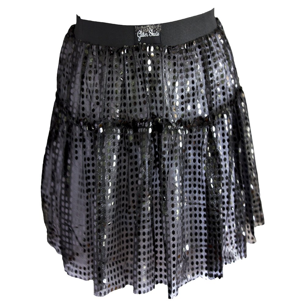 Glitter Running Skirt (Black, Small-Medium)