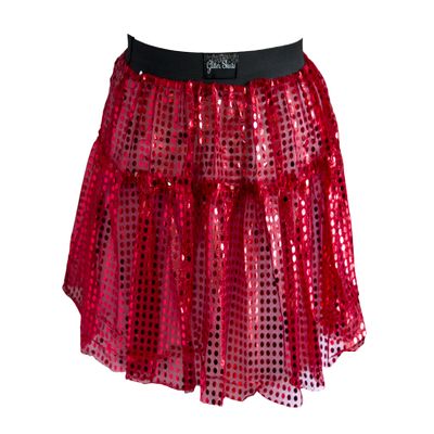 Glitter Running Skirt (Red Hot, Small-Medium)