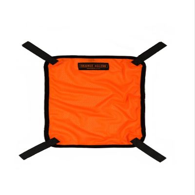 Orange Aglow Blaze Orange Mesh Safety Panel with Reflective Strips (Large, 9" x 12") Lightweight High Visibility Hunting & Outdoors Safety Panel Attaches to Backpacks, Tents, Blinds, and Gear