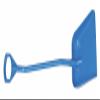 Vikan 56013 Blue Polypropylene Ergonomic Hygienic Shovel, 38.5" Blade view 1