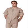 Adar Universal Scrubs for Men - Zippered Short Sleeved Scrub Jacket - 607 - Khaki - S view 1