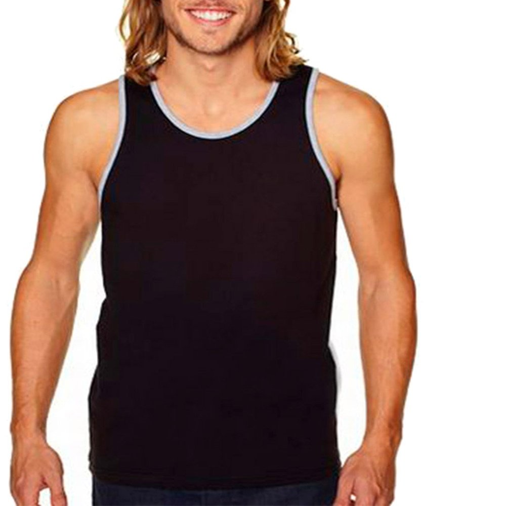 Next Level NL3633 100% Cotton Men's Jersey Tank BlackHeather Grey Medium