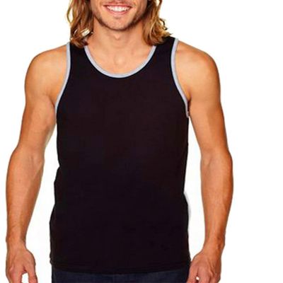Next Level Apparel Men's Cotton Muscle Tank Top, Black/Heather Gray, X-Large