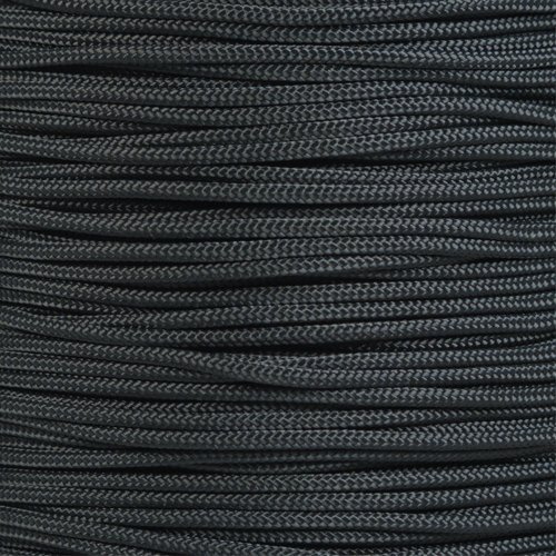 Crafting Cord 325 LB Tensile Strength 3 Strand Core Paracord Spools - 250 Foot and 1000 Foot Size Options (Black, 250 Feet)