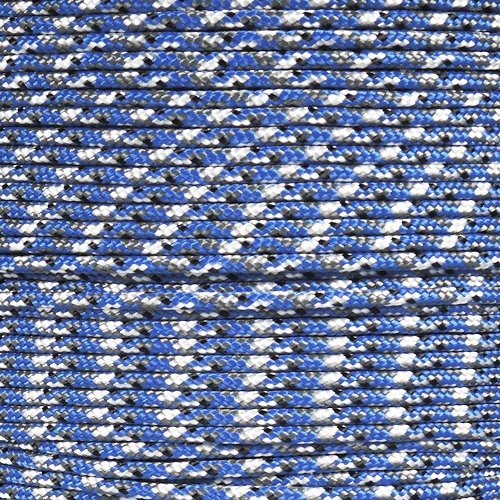 Crafting Cord 325 LB Tensile Strength 3 Strand Core Paracord Spools - 250 Foot and 1000 Foot Size Options (Blue Camo, 1000 Feet)