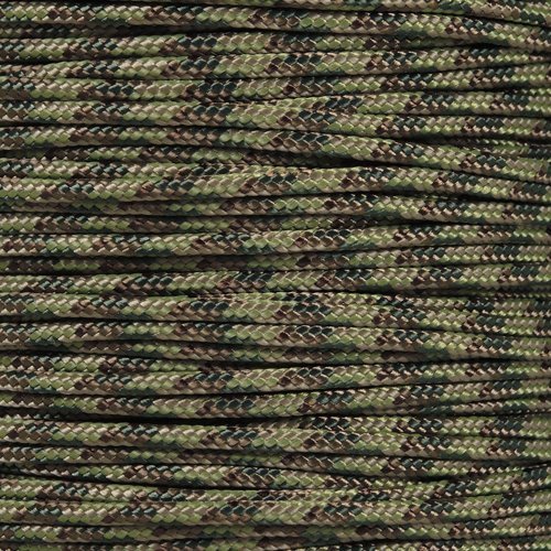 Crafting Cord 325 LB Tensile Strength 3 Strand Core Paracord Spools - 250 Foot and 1000 Foot Size Options (Multi Camo, 1000 Feet)