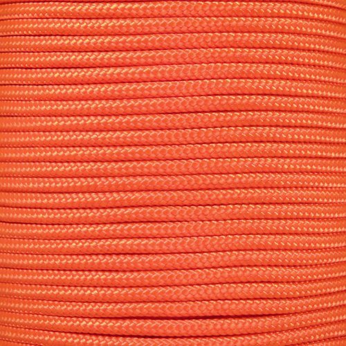 Crafting Cord 325 LB Tensile Strength 3 Strand Core Paracord Spools - 250 Foot and 1000 Foot Size Options (Neon Orange, 1000 Feet)