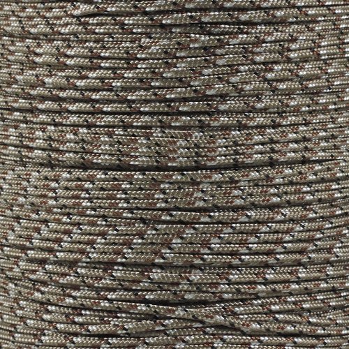 Crafting Cord 325 LB Tensile Strength 3 Strand Core Paracord Spools - 250 Foot and 1000 Foot Size Options (Desert Camo, 1000 Feet)