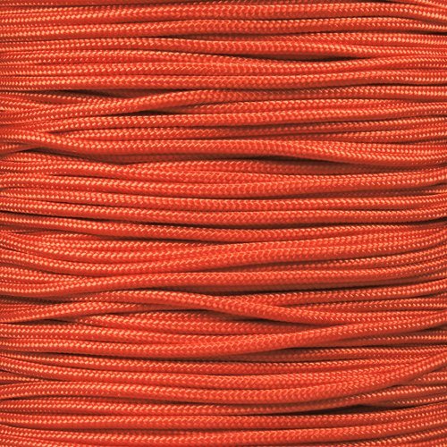 Crafting Cord 325 LB Tensile Strength 3 Strand Core Paracord Spools - 250 Foot and 1000 Foot Size Options (International Orange, 1000 Feet)