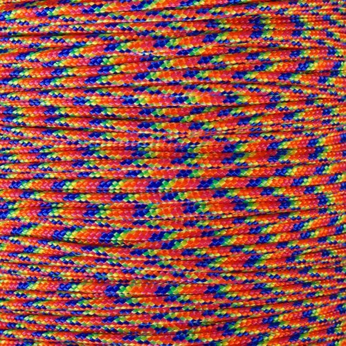 Crafting Cord 325 LB Tensile Strength 3 Strand Core Paracord Spools - 250 Foot and 1000 Foot Size Options (Kaleidoscope, 1000 Feet)