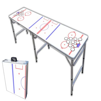 PARTYPONG 8-Foot Beer Pong Table w/Cup Holes - Hockey Rink Graphic
