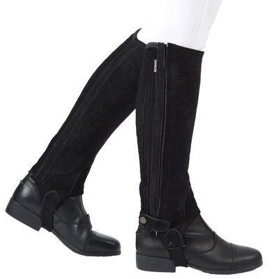 Dublin Suede Half Chaps II, Black, Adults Small