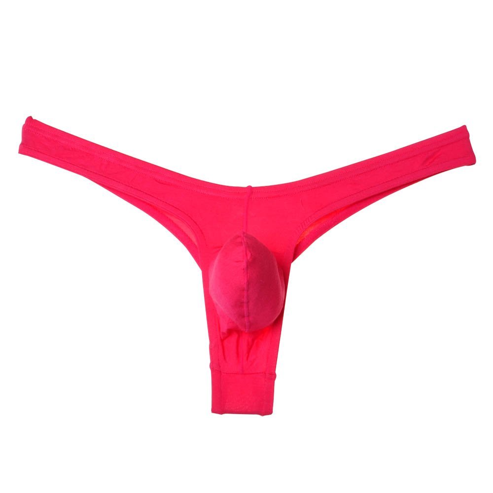 Jaxu Men's Nearly-naked Fit Modal Underwear Minimal Coverage T-back Pink L