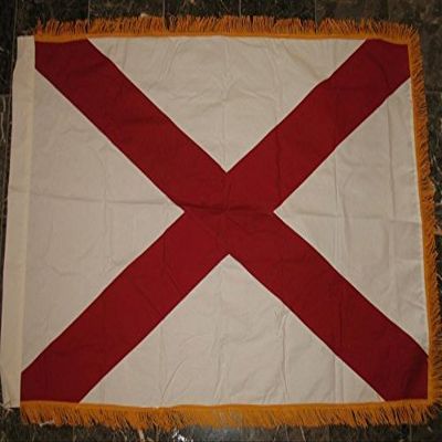Alabama State Embroidered Cotton Flag 3'x5' with Gold Fringe Sleeve