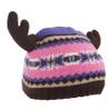 Floso Childrens/Kids Fairisle Moose Winter Beanie Hat with Antlers (One Size) (Pink/Purple) view 1