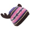 Floso Childrens/Kids Fairisle Moose Winter Beanie Hat with Antlers (One Size) (Pink/Purple) view 2