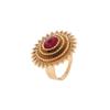Cooper Plataed Ethiopian Jewelry 22k Gold Plated Pendant Chain Earring Ring Bangle African Wedding Stone Set (Red) view 4