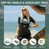 Kanu Surf womens Breeze Upf 50+ Short Sleeved Active Rashguard & Workout Top Rash Guard Shirt, Juliette Black, X-Small US view 2
