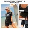 Kanu Surf womens Breeze Upf 50+ Short Sleeved Active Rashguard & Workout Top Rash Guard Shirt, Juliette Black, X-Small US view 4