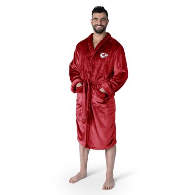 NFL Kansas City Chiefs Adult Unisex Silk Touch Bathrobe, Large/X-Large, Red, Officially Licensed Loungewear, Soft Plush Polyester