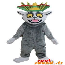SpotSound Pet Grey and White Lemur Cartoon Madagascar