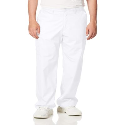 WonderWink Men's Cargo Pant, White, Small