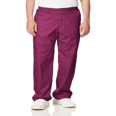 WonderWink Men's Cargo Pant, Wine, Medium Short
