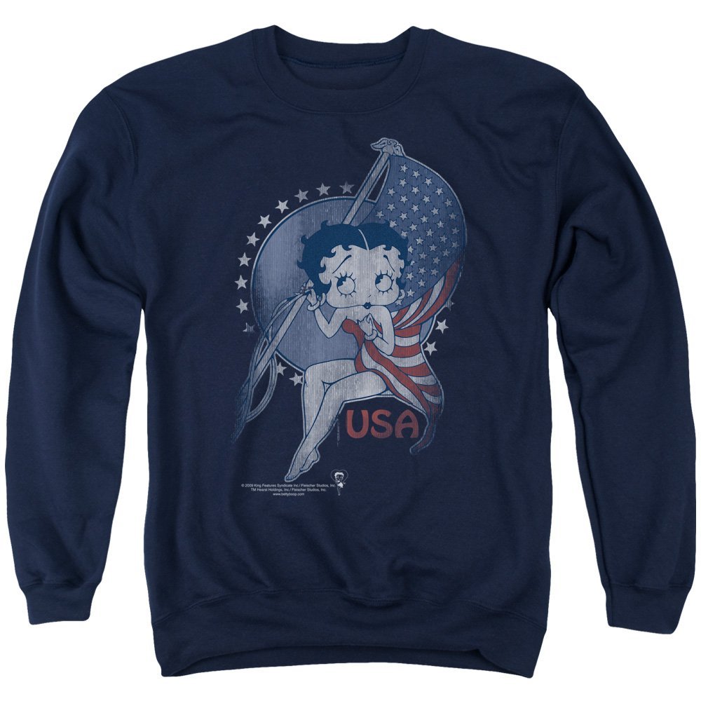 Crewneck Sweatshirt: Betty Boop- Patrioic Icon Size XXL