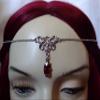 Moon Maiden Jewelry Silver Elven Lily Circlet w/Ruby Red Stone view 2