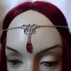 Moon Maiden Jewelry Silver Elven Lily Circlet w/Ruby Red Stone view 3