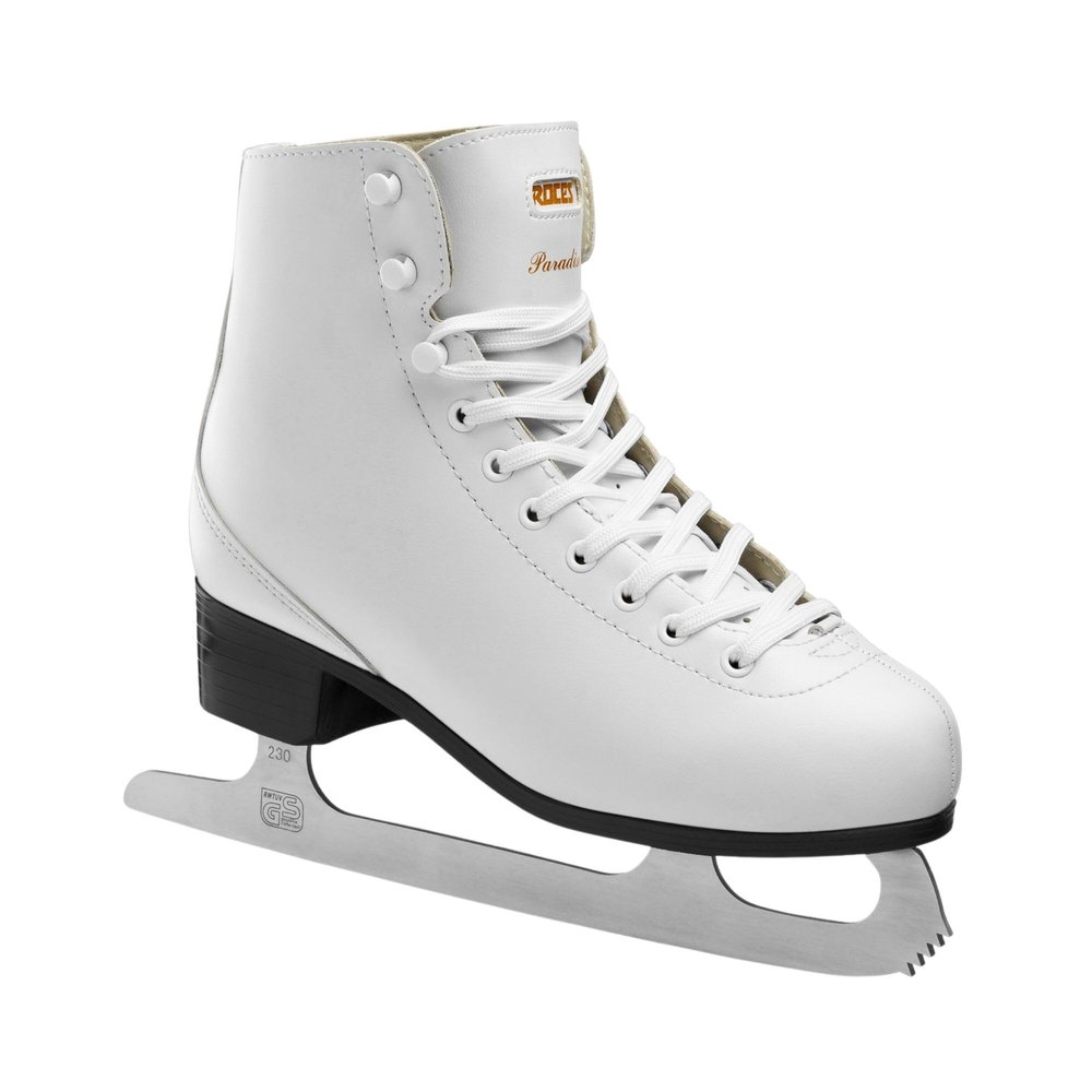 Roces Womens Paradise Figure Ice Skates, Reinforced Nylon Upper, Comfortable Anatomic Padding & Stainless Steel Blades, Durable Everyday Ice Skates, White