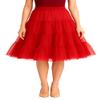 BellaSous Malco Modes Women's Tea Length Petticoat for Poodle Skirt | SMD Red Slip Skirt for Vintage 50s Dress view 1
