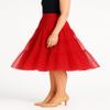 BellaSous Malco Modes Women's Tea Length Petticoat for Poodle Skirt | SMD Red Slip Skirt for Vintage 50s Dress view 4