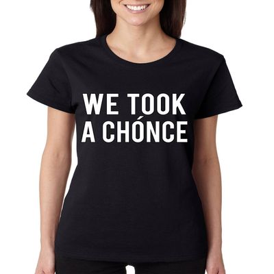 Allntrends Women's T Shirt We Took A Chonce (L, Black)