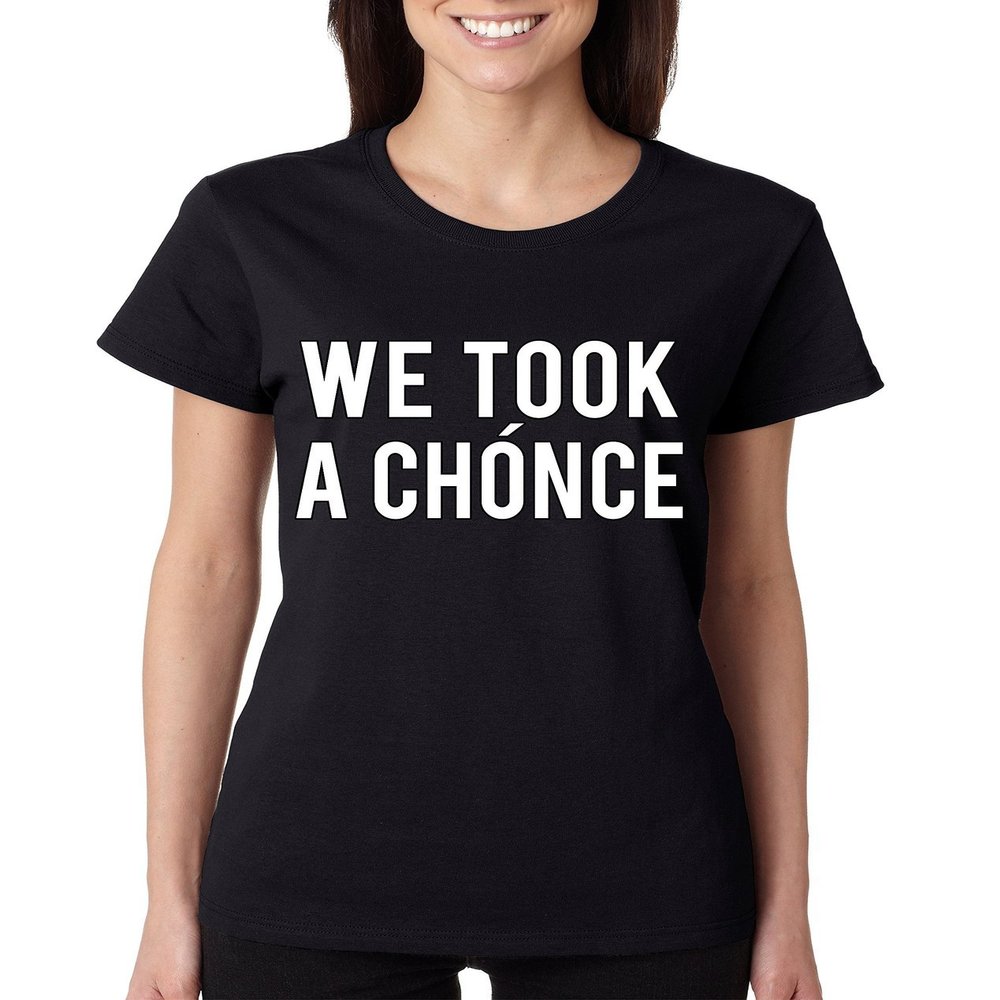 Allntrends Women's T Shirt We Took A Chonce (L, Black)