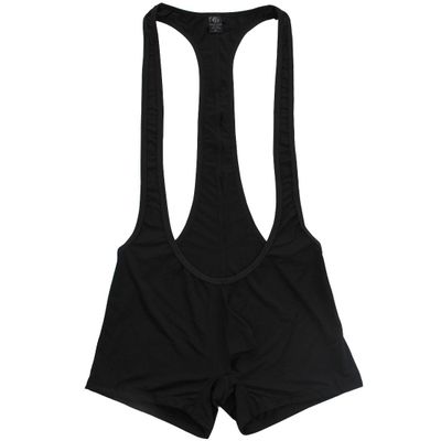 YiZYiF Men's Jockstrap Bodysuit Soft Thin Freestyle Wrestling Singlet Underwear Black X-Large
