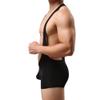 YiZYiF Men's Jockstrap Bodysuit Soft Thin Freestyle Wrestling Singlet Underwear Black X-Large view 3