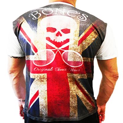 British Flag Tecnodry Crew Neck Tennis Shirt (Large)