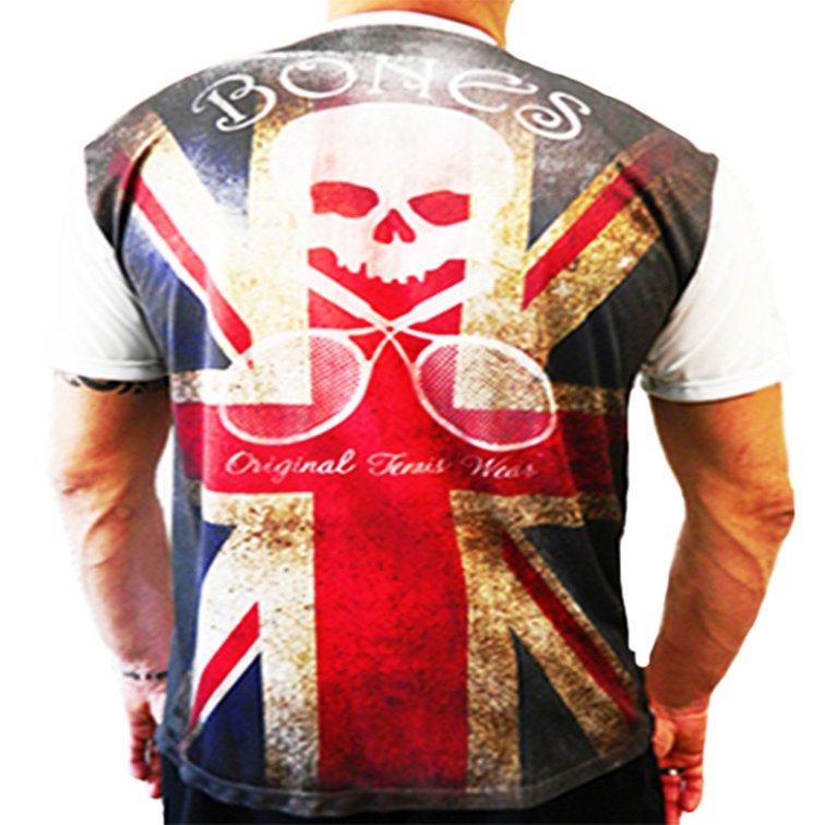 British Flag Tecnodry Crew Neck Tennis Shirt (Small)