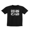 TOOLOUD Plur Squares BnW Childrens Dark T-Shirt - Black - XL view 1