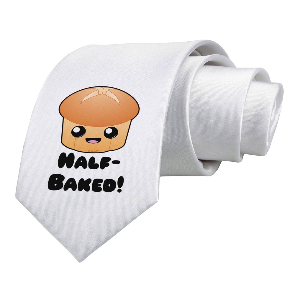 TOOLOUD Half Baked Cute Roll Printed White Neck Tie